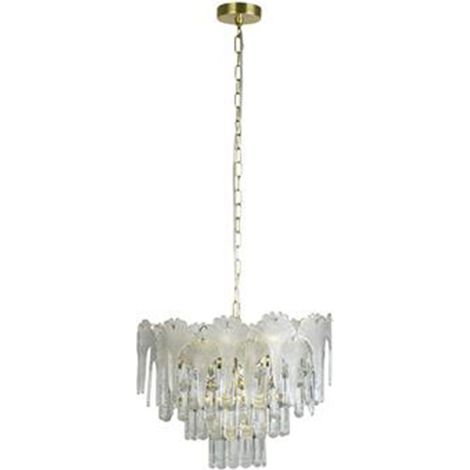 Lampadario Classio Lux & Belle Acciaio Ottone Vetro Trasparente 5 Luci E14