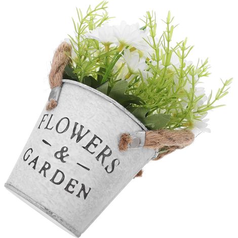 Ornement de Plante en Plastique Blanc avec Pot de Fleur de Marguerite, Décoration Légère et Réaliste pour Bureau ou Table de Café, Finition Soignée (1/5)