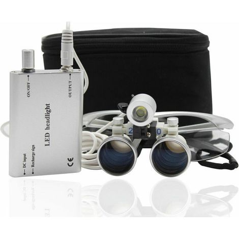 2.5X Dental Loupes Magnifier Binokularlupen Lupenbrille & LED Headlamp Lupenbrille 420mm LED Headlight (1/4)