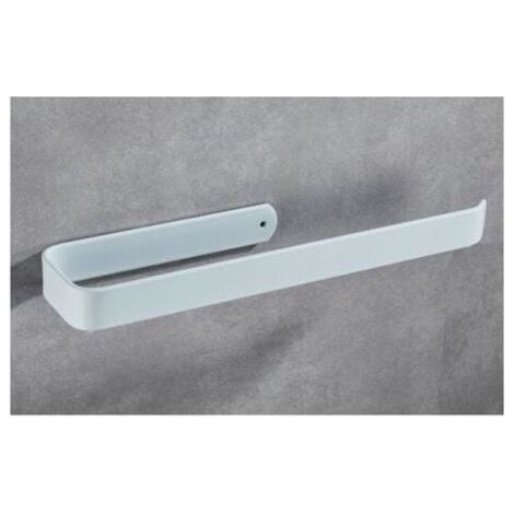 Alovez - Porte Sopalin Mural Blanc, 33cm Porte Essuie Tout Mural Auto-Adhésif ou à Percer, Support Sopalin Space en Aluminium pour Cuisine, Salle de Bain, Placards, Vertical ou Horizontal, Blanc (1/5)