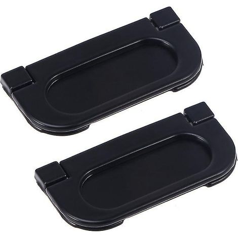Lot de 6 boutons de meuble plats noirs (1/3)
