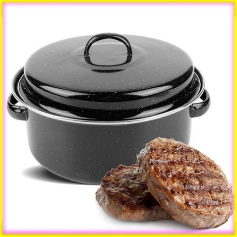 keenso Marmite barbecue Pot de Barbecue Portable pour Usage Domestique, avec Couvercle, Poêle à Gril en émail, jardin ustensile (1/5)