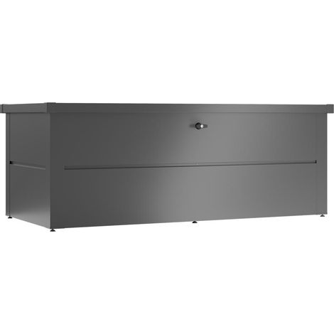 GUARDI Coffre de jardin - taille L - Anthracite - 185x85x69 - acier (1/5)