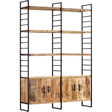 Libreria a 4 Livelli Legno di Mango Grezzo 124x30x180 cm vidaXL