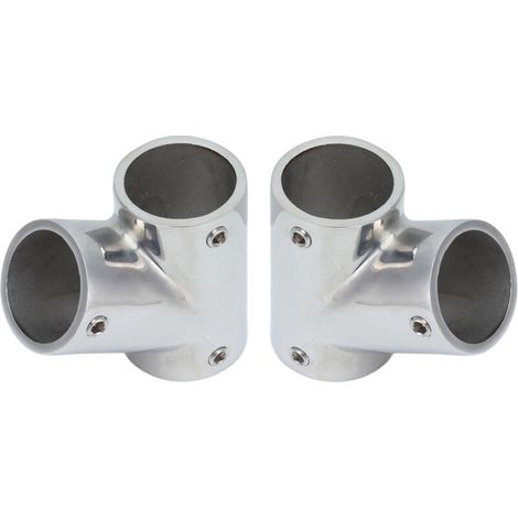 1 Paire de Fixations pour Main Courante Bateau, Inox 316, Angle 60°, Quincaillerie Marine Gauche/Droite Diamètre 25mm (1/5)