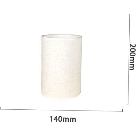 Abat-Jour Cylindrique Tissu En Lin Fait À La Main, Pour Lampe De Table, Suspension, Lampadaire (Blanc, Diamètre 14 Cm X Hauteur 20 Cm)-RAPANDA (1/3)