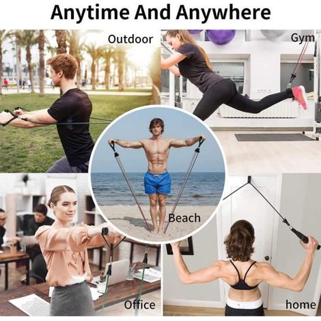 Bandes de Résistance Set, 5 Bandes Élastiques de Fitness pour Hommes et Femmes, Ensemble d'entraînement pour Yoga, Pilates, Gym (1/4)