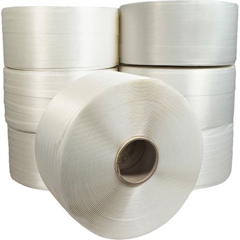 Los von 7 Umreifungsbänder Draht zu Draht 13 mm x 1100 m enthält 1 GRATIS - Hochfestes Umreifungsband 375kg - TECPLAST LFF1