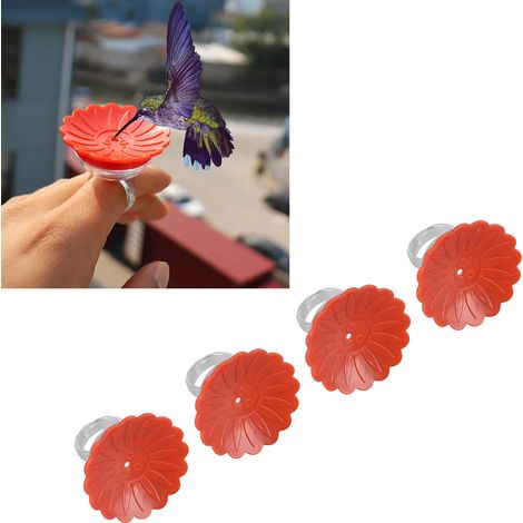 Dispensador de néctar floral para colibríes con asa, multifuncional, colorido, compacto para uso en exteriores y alféizares de ventanas. (1/5)