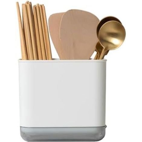 CSPARKV 15x10.2x14cm Blanc Egouttoir à Couverts, Range Éponges, Fourchette Cuillère Organisateur Rack, Rangement Compartimenté, Porte Ustensiles Organiseurs, Pour Ranger les Couteaux, Fourchettes, Cu (1/5)