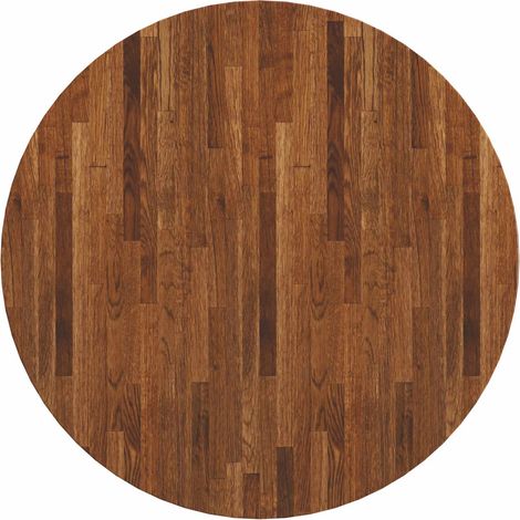 Encimera Marrón Claro Ø 80 x 4 cm Madera de Roble Sólido vidaXL
