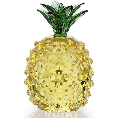 Figurine d'ananas en cristal Ornement décoratif d'ananas en cristal Sculpture de collection en fruits en cristal, pour la décoration de bureau à domicile (1/5)