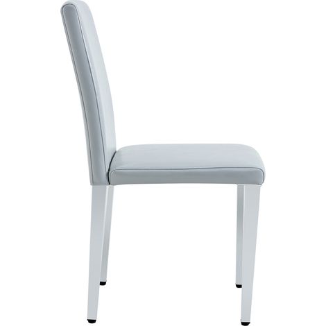 Set di 2 sedie da pranzo moderne in PU grigio chiaro con gambe in metallo argentato MODENUIT (1/5)