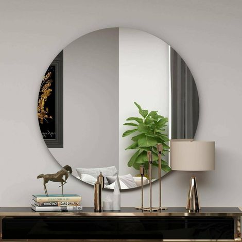 Miroir Mural, décoration Murale, 70 x 2 x 70 cm, Noir (1/5)