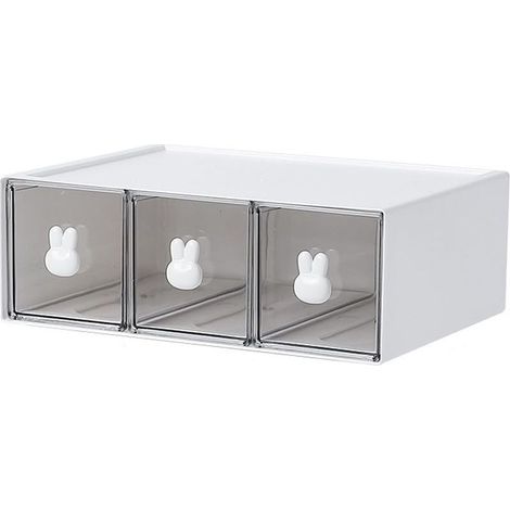 Organiseurs de Placards,Boite à Thé avec,Boite de Rangement Cuisine pour sachets de thé,café,etc.Casier de Rangement pour cuisine/salle de bain/dressing/Bureau, etc.(blanc) (1, 3drs) (1/5)