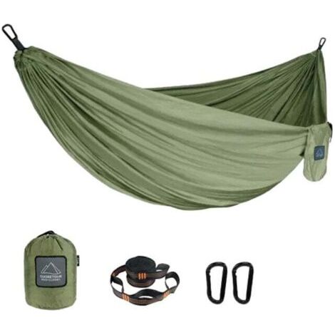 Hamac Extérieur Nylon Résistant Anti-Renversement Installation Rapide Porte 300 kg Camping Jardin (1/4)