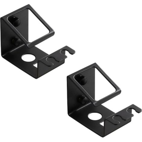 Soporte para cepillos de dientes de acero inoxidable negro resistente a la corrosión, para montaje en pared, fácil de organizar, organizador de baño sencillo (2 piezas) (1/5)