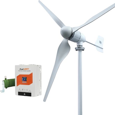Generador de turbina eólica, potencia de salida de 6 kW, funcionamiento silencioso, control LCD híbrido, 6000 W-a, 24 V (1/2)