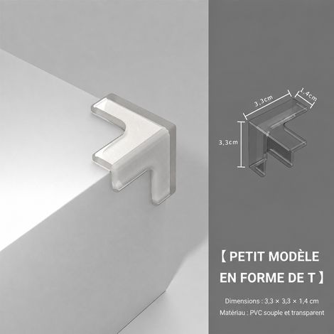 Protège-coins de table en silicone souple forme petit T - Lot de 4 4 réf 8761 16 g – Livraison gratuite
