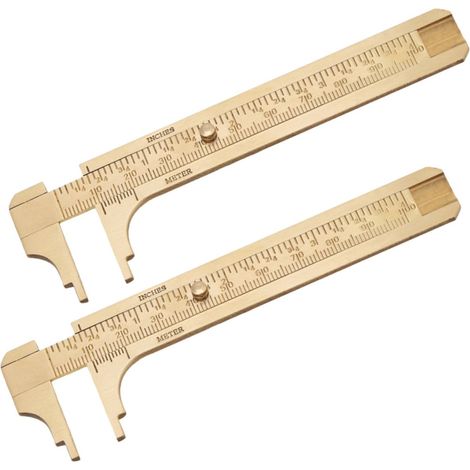 Instrument de mesure à double échelle en laiton, pied coulisse (1/5)