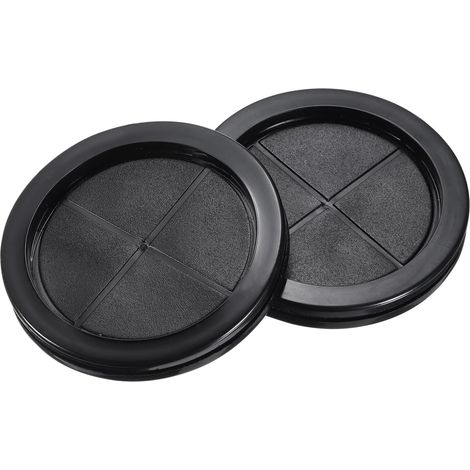 Passe-fil Rond en Caoutchouc - Lot de 4 - Noir Souple - Protection Câbles Double Face - Maison Industrie Bateau - Diamètre 110 mm (1/5)