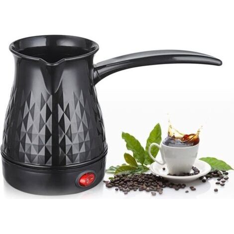 (Noir)Cafetière turque mini en turc petite taille pour la maison Cafetière arabe greca anti-brûlure Cafetière turque à induction,500 ml (1/5)