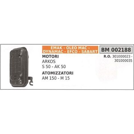 Marmitta OLEOMAC decespugliatore S 50 AK 50 002188 301000023 - 301000035