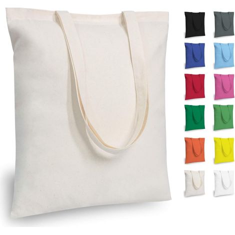 Sac cabas économique en coton moyen léger réutilisable pour courses et quotidien blanc écru pour sac à provisions