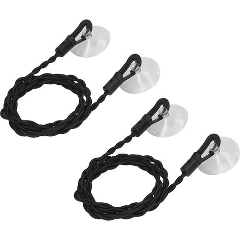 Lot de 2 cordes à linge de voyage, portables et rétractables, sans perçage, avec ventouses, accessoires de camping (1/5)