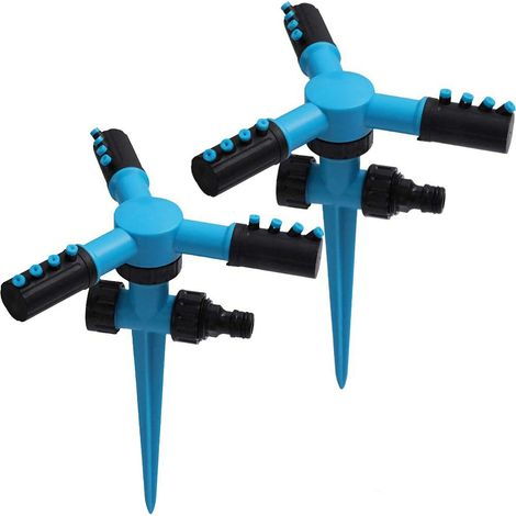 Lot de 2 arroseurs de pelouse rotatifs à 360° pour jardin, cour et aire de jeux pour enfants. Système d'irrigation à angle réglabl (1/5)