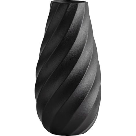 Vase en céramique Noir avec Design en Spirale texturée, idéal pour Une décoration Moderne, Minimaliste bohème, Parfait pour Les Fleurs séchées, Les Pampas ou Une Ambiance scandinave épurée - 25 cm (1/5)