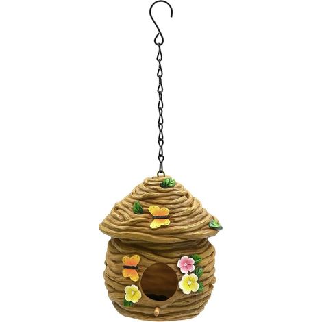 Casita para pájaros de exterior  Casita para pájaros decorativa de resina (1/5)