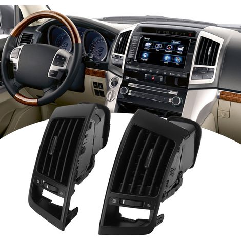 Paar Lüftungsgitter für die Mittelkonsole zur Verbesserung der Luftzirkulation und für ein stilvolles Interieur im Land Cruiser LC200 (2008–2015), Schwarz