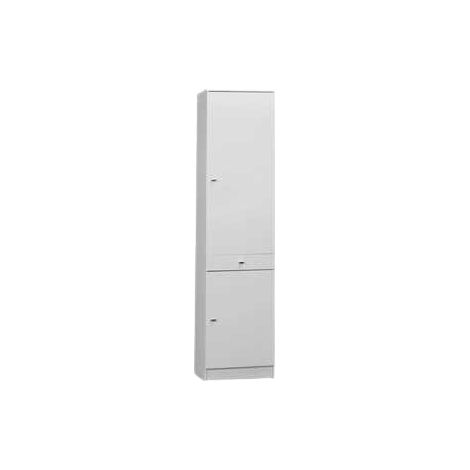 Mobile Bagno in Legno con 2 Ante + 1 Cassetto + 3 Ripiani 46x34xh183 cm Bianco - 452TL (1/3)
