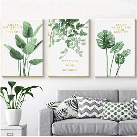 Lot de 3 impressions sans cadre,Tableau Décoration Murale, Décoration végétale tropicale, Art mural style Botanique, Décoration d'intérieur élégante pour chambre à coucher et salon(30x40 cm) (1/5)