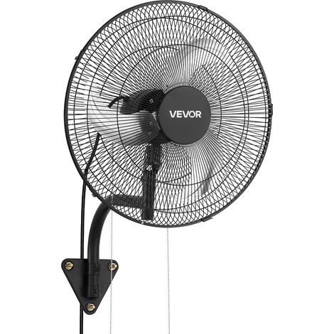 VEVOR 59W Industrieller Wandventilator 51 cm, 6,5 m/s Oszillierender Wandlüfter mit 3 Stufen & Verstellbarem Neigungswinkel, Gewerblicher Industrieventilator für Werkstatt Garage Lager Gym, Schwarz (1/5)
