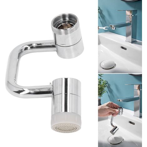 Aireador de grifo giratorio antisalpicaduras con rotación de 1080° para espuma rica en oxígeno en cocina y baño, 22 mm/24 mm, cobre, ABS, silicona, 170 g (1/5)