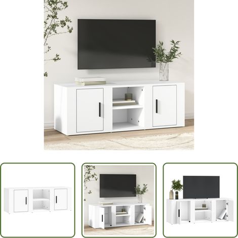 TV-Schrank Weiß - TV-Schrank Weiß 100x31,5x35 cm Holzwerkstoff (1/5)