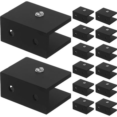 schwarze Aluminium Glasregalklemmen verstellbare mittlere