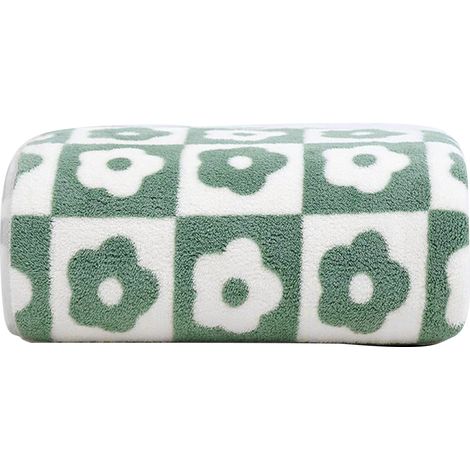 2 serviettes de bain Divers accessoire de portail, motif floral rétro, 100 % coton, 150 fils/cm², 75 x 35 cm et 140 x 70 cm, usage visage et corps (1/5)