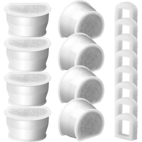 Pack mit 16 Vorfiltern aus Schaumstoff und Aktivkohle, kompatibel mit PetSafe Drinkwell Brunnen INOX 360 Avalon Pagoda Seascape und Sedona, Wasserbrunnenfilter für Katzen- und Hundewasserbrunnen