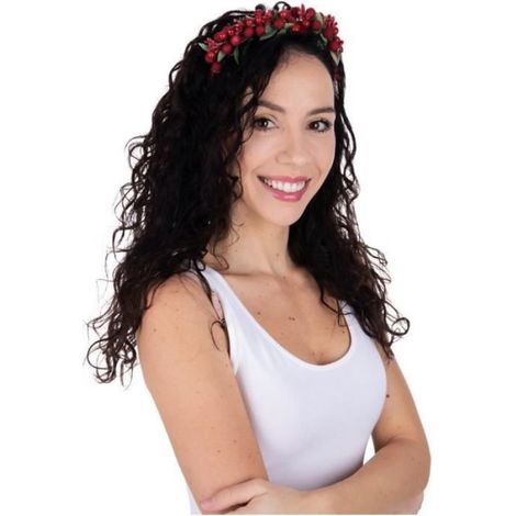 Serre-Tête Adulte - Baies Rouges - Accessoire Déguisement Noël - Taille Unique - Polyester - 1 Pièce