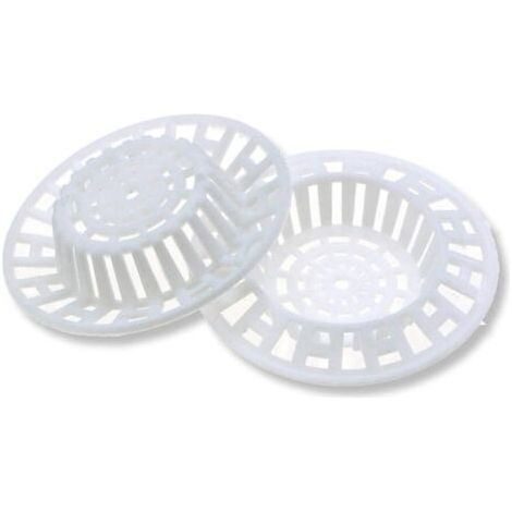 Colador de drenaje para fregadero de cocina, paquete de 2, colador de plástico para fregadero de baño, 7cm, blanco, económico y duradero (1/4)