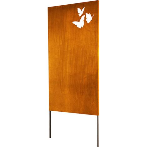 Home Deluxe - Biombo de acero de calidad BUTTERFLY - aspecto oxidado - Made in Germany