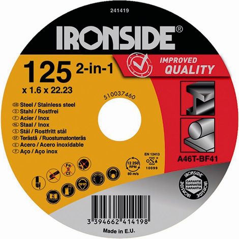 Trennscheibe 125 x 1,6 x 22 für Stahl+Inox (1/2)