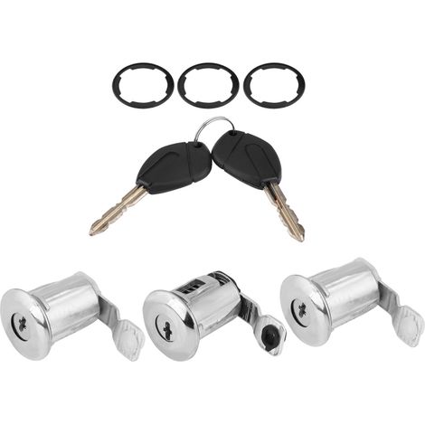 Jeu de barillets de serrure de porte auto avec clés pour Peugeot Partner, Citroën Berlingo, Xsara (lot de 2 pièces) (1/5)