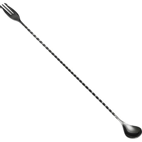 POSEIDON - Barlöffel mit Gabel 40cm - Edelstahl - GMB - Gunmetal black