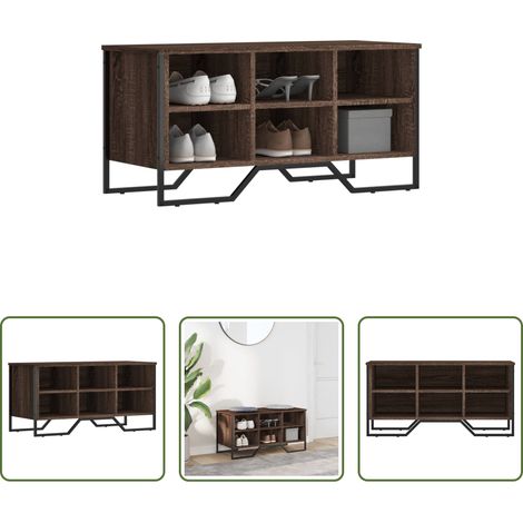 vidaXL Holzschuhregal - Schuhregal Braun Eichen-Optik 90x38x45,5 Holzwerkstoff (1/5)