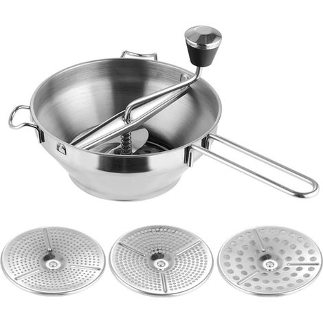 Pesse-puée Manuel en Acie Inoxydable, Outil de Pessage de Fuits et Légumes Multifonction, Hachoi à Pommes de Tee Patique pou Puée Fine, Ustensile Cuisine pou Maison, (1/5)
