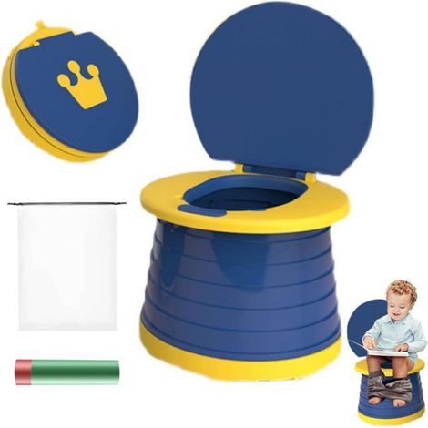 1 Siège de toilette pliant enfant, Plastique robuste, Surface antidérapante, Portable avec sac, Voyage et Maison